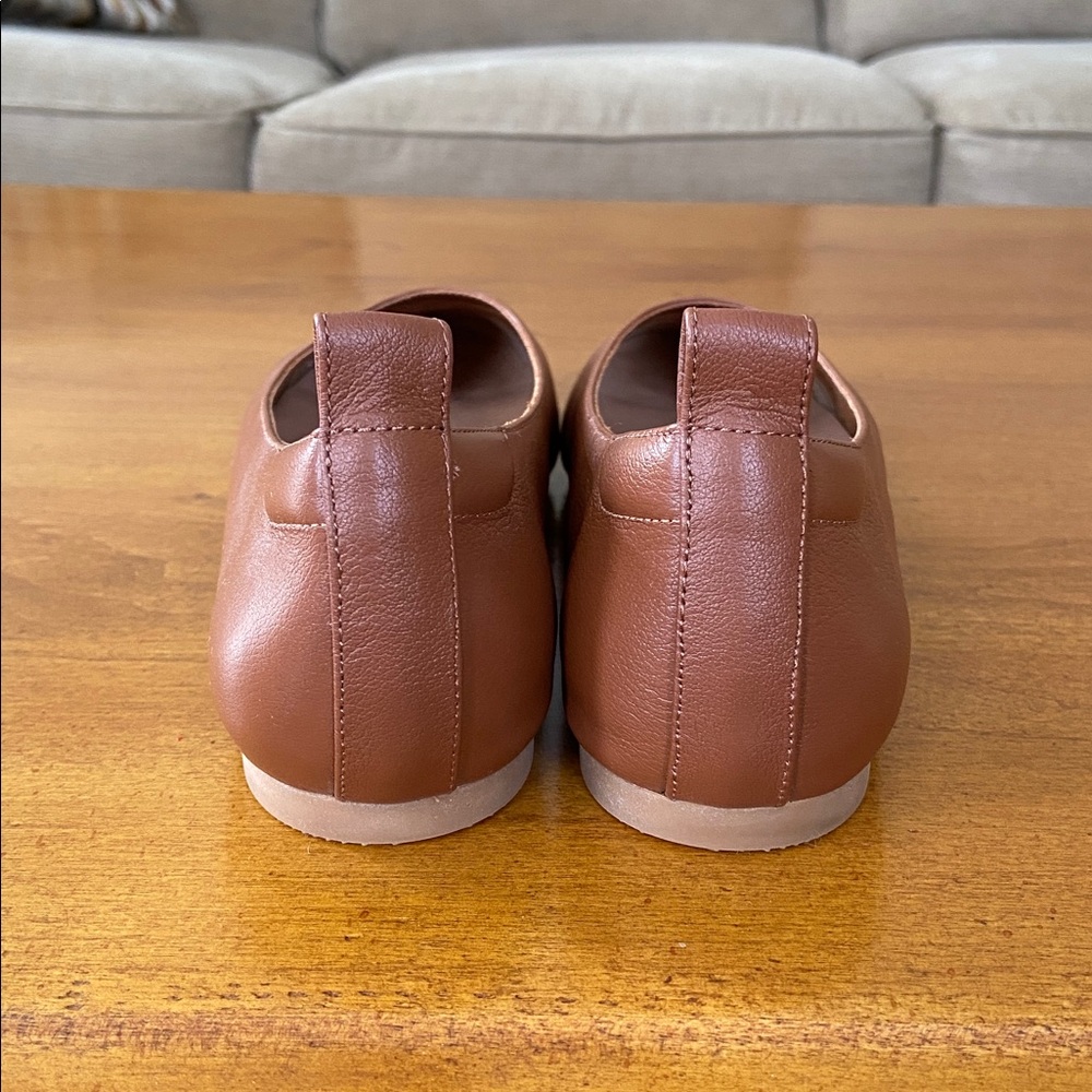 Quince Italian Leather Glove Ballet Flat Shoe, Cognac (Brown), 8 - Picture 4 of 13